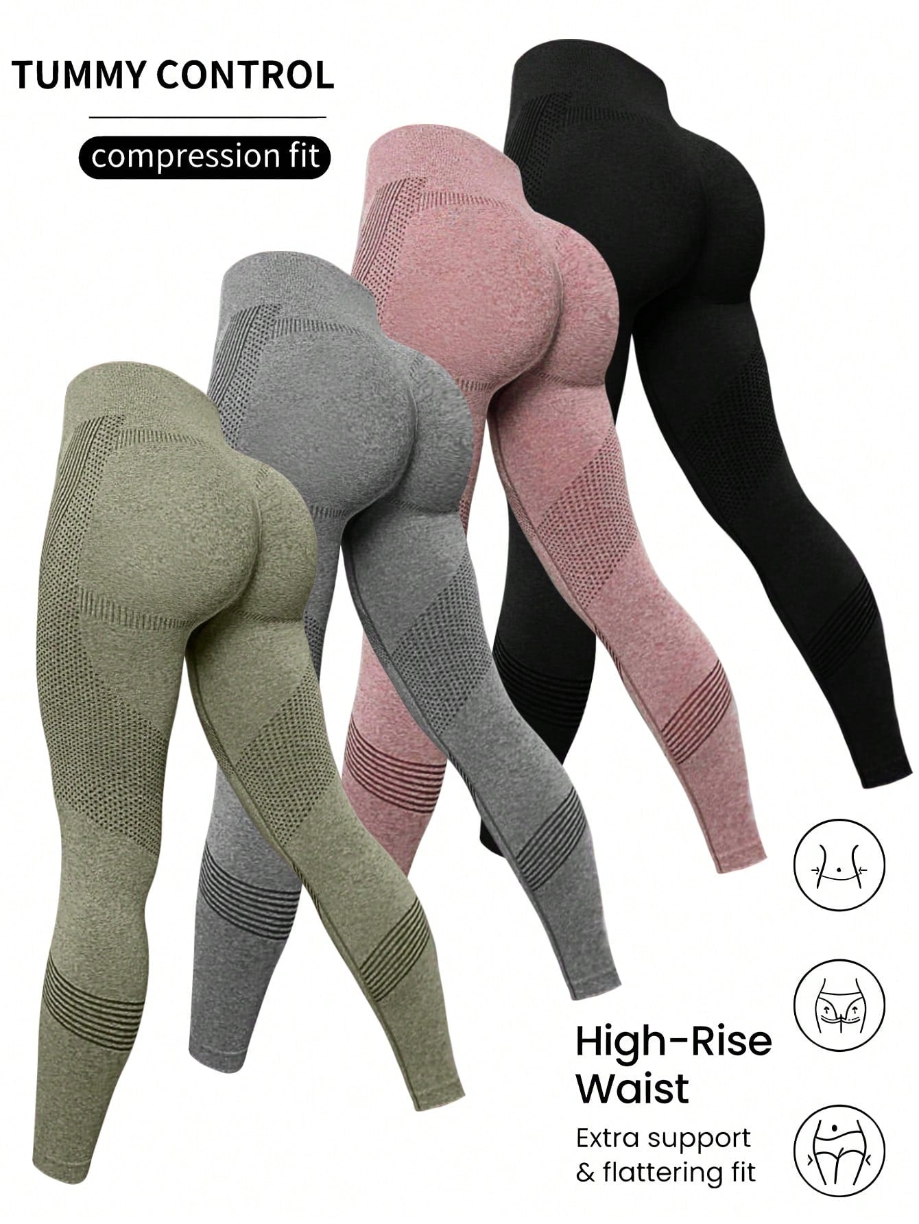 Women's 4pcs Seamless High-elasticity Sport Leggings