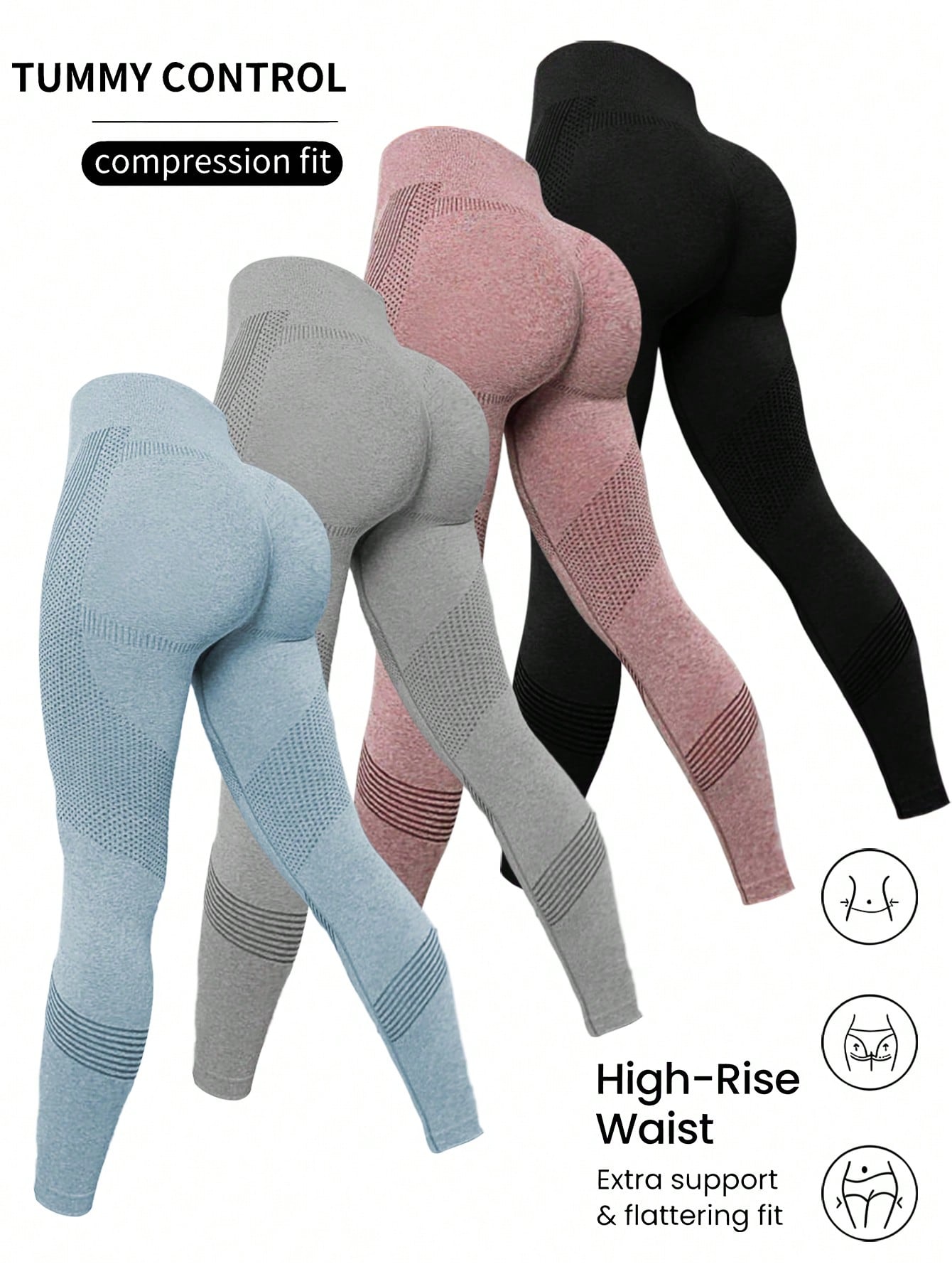 Women's 4pcs Seamless High-elasticity Sport Leggings