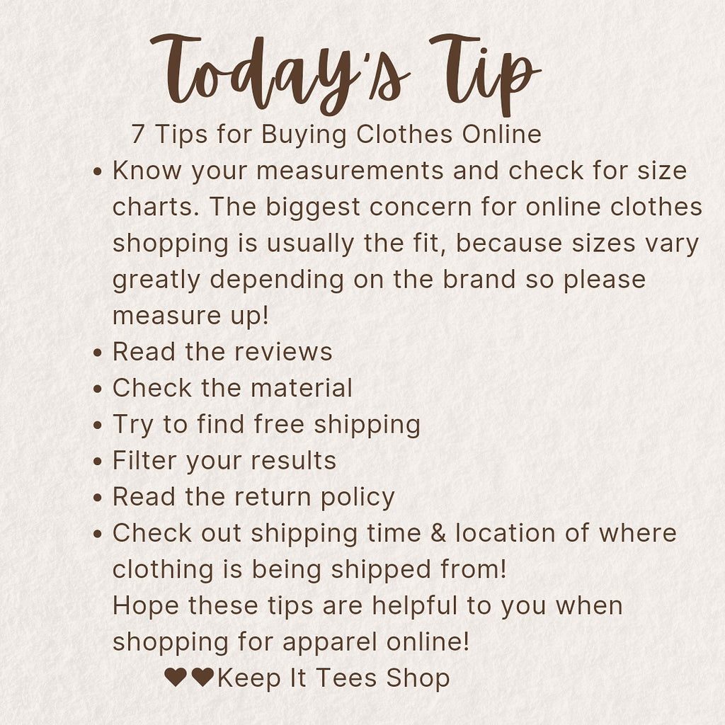 7 Tips for Buying Clothes Online