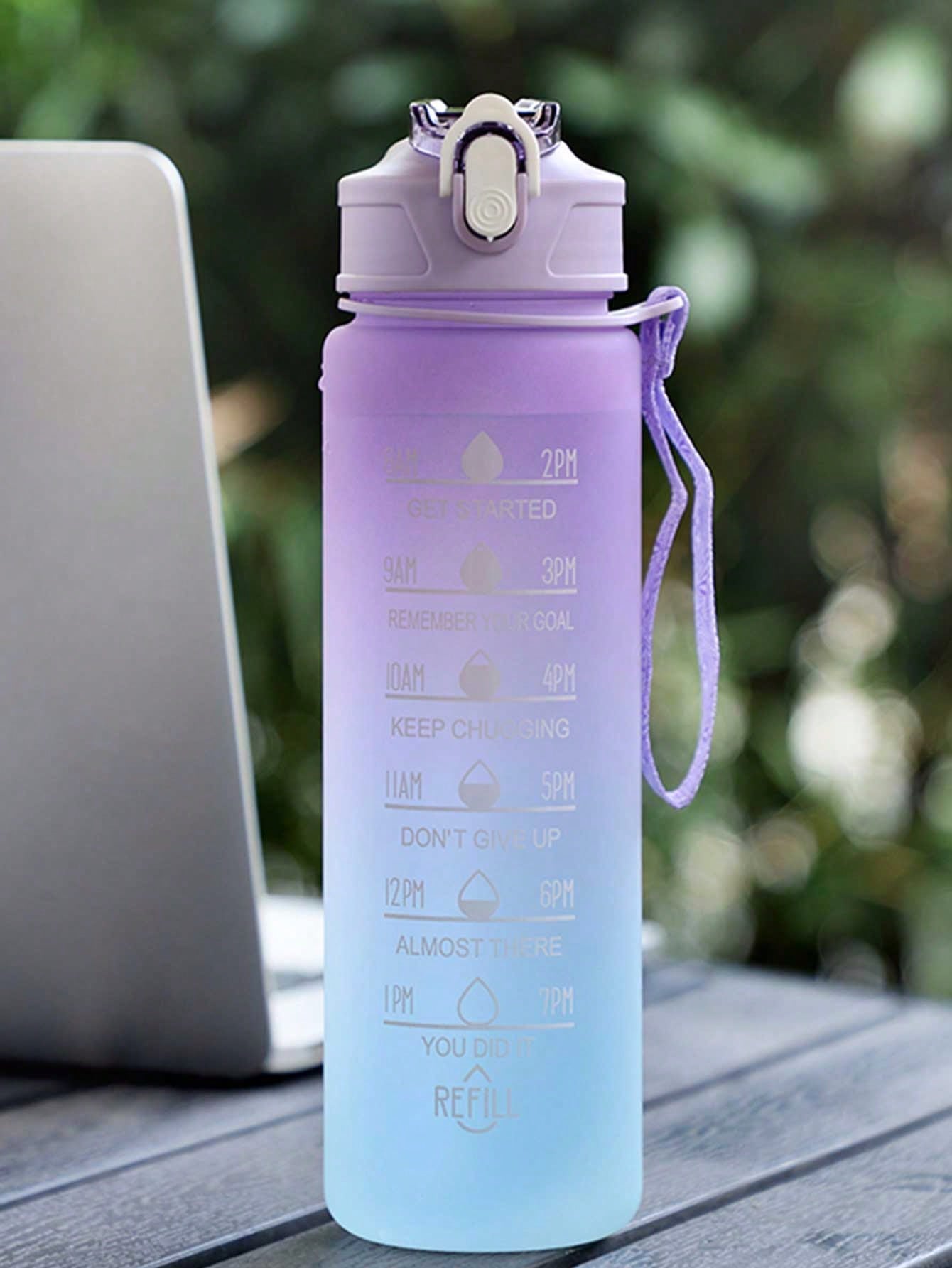 1pc 750ml Pc Water Bottle With Scale For Biking, Basketball And Outdoor Activities