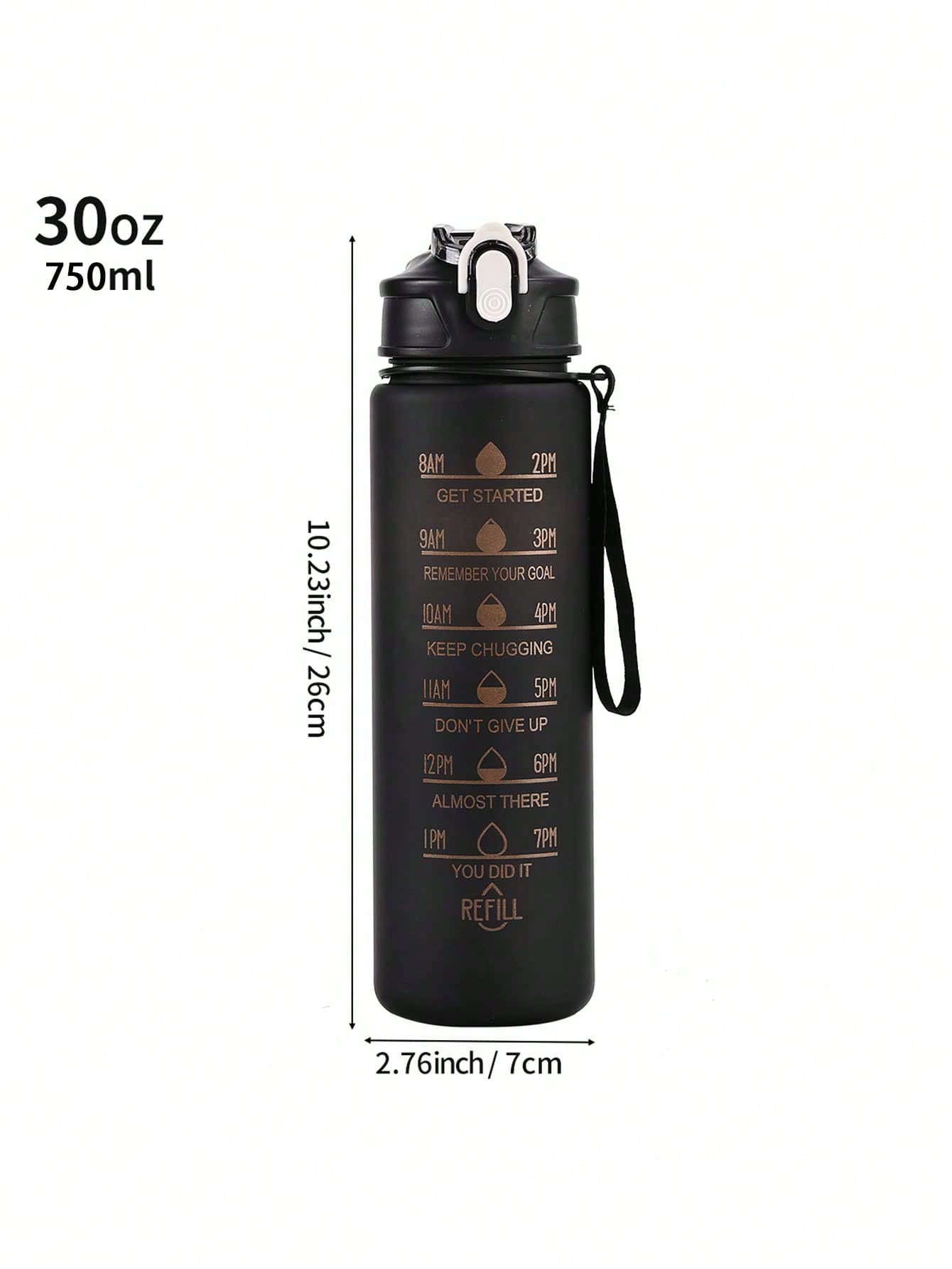 1pc 750ml Pc Water Bottle With Scale For Biking, Basketball And Outdoor Activities