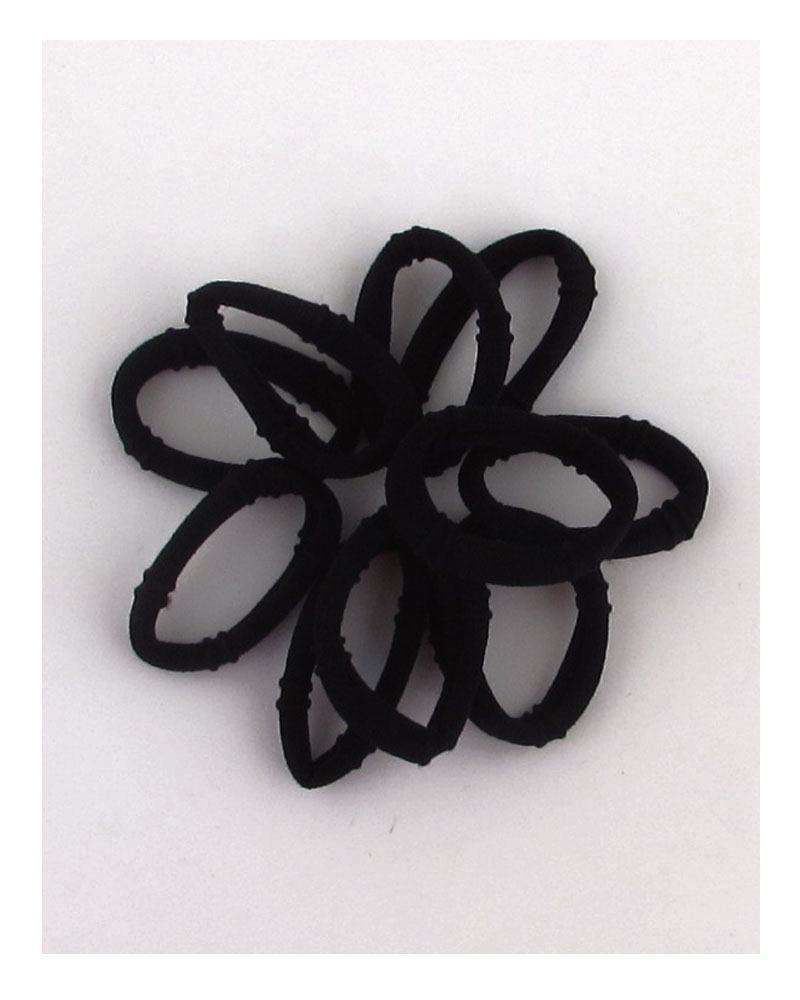 10 pc. Black elastic ponytail holder - Keep It Tees Shop