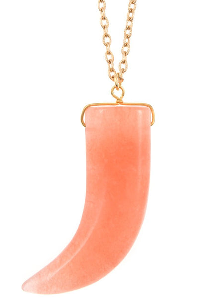 Elongated single horn pendant necklace - Keep It Tees Shop