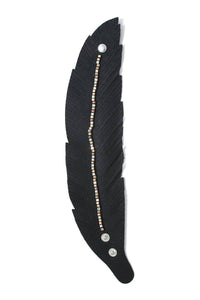 Pu Leather Fray Metal Bead Wrap Bracelet - Keep It Tees Shop