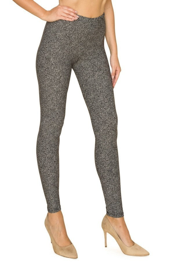 Multi Print, Full Length, High Waisted Leggings In A Fitted Style With An Elastic Waistband - K I T S H O P 