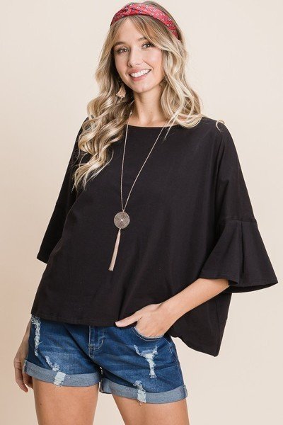 Solid Cotton Casual Top - K I T S H O P 