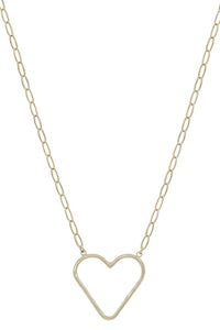 Metal Chain Heart Pendant Necklace