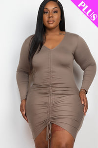 Plus Size Drawstring Ruched Front