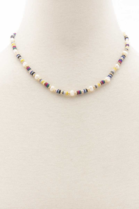 Heishing Pearl Bead Necklace