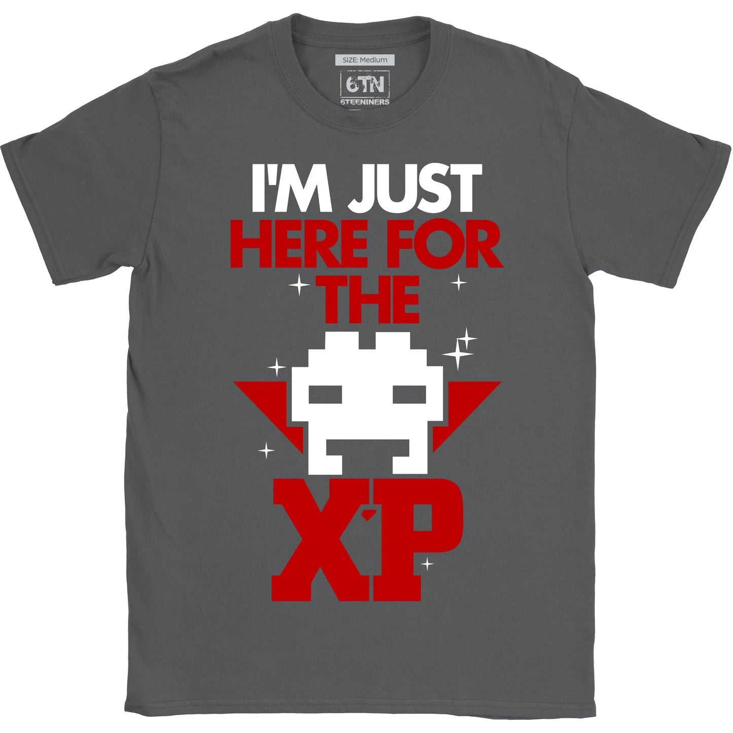 6TN Men's Funny Gamer T Shirt I'm Just Here For The XP Design